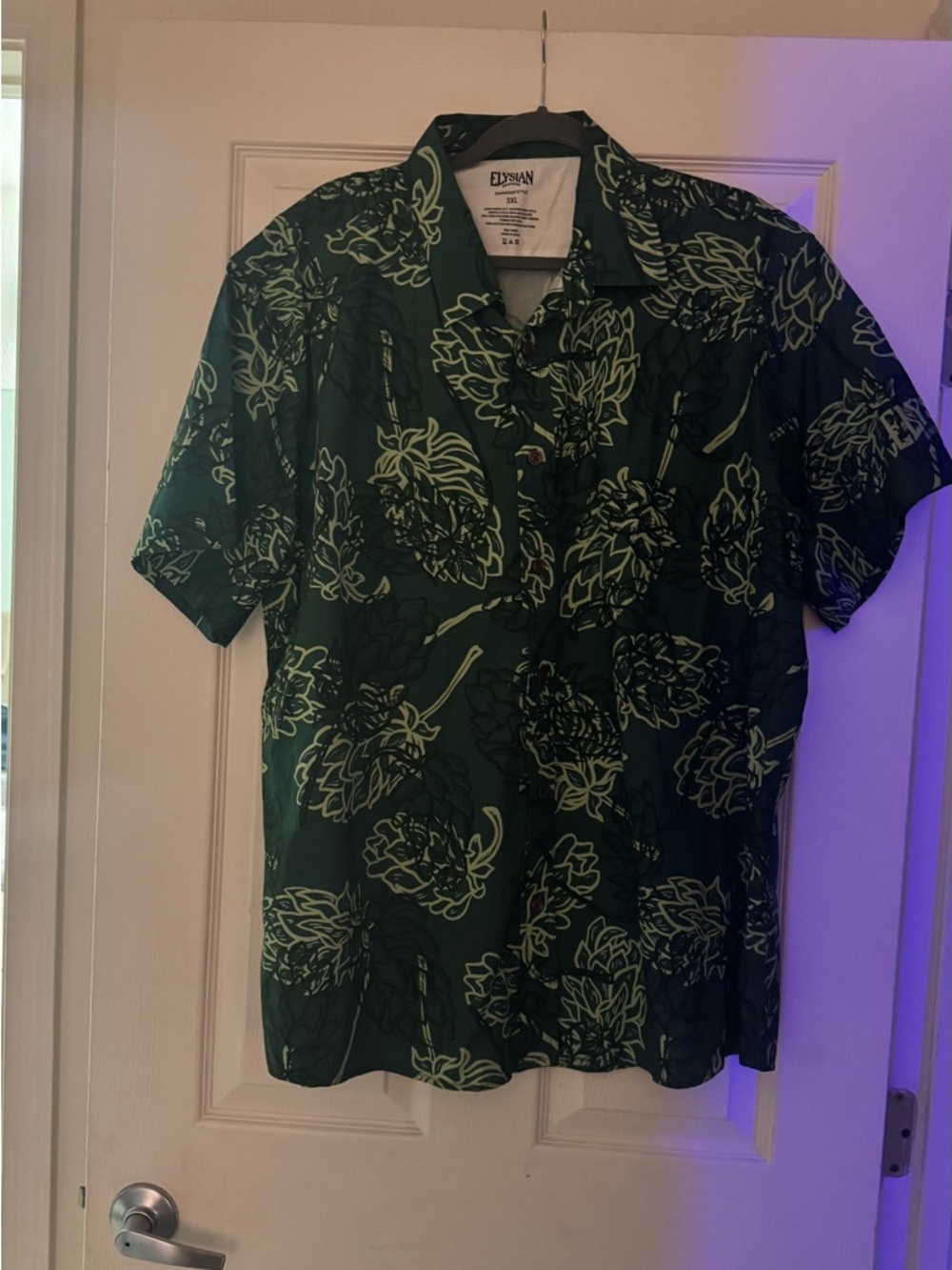 Elysian Men's Green Floral Short-Sleeve Shirt